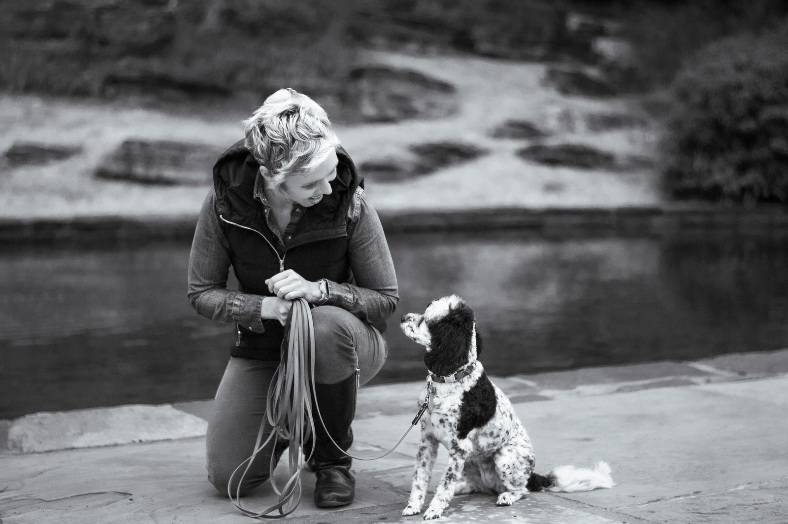 Julia Alexander with a dog
